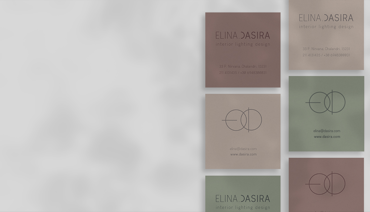 Simple minimal business cards design for interior designer Elina Dasira. By The Blank Sheep.
