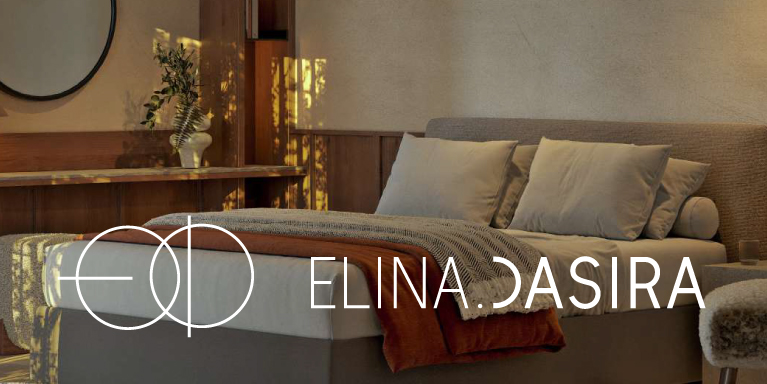 Simple minimal logo design for interior designer Elina Dasira. By The Blank Sheep.