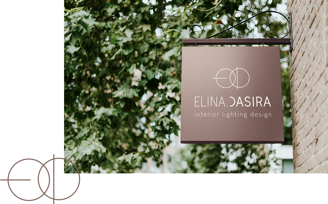 Simple minimal logo design and sign for interior designer Elina Dasira. By The Blank Sheep.