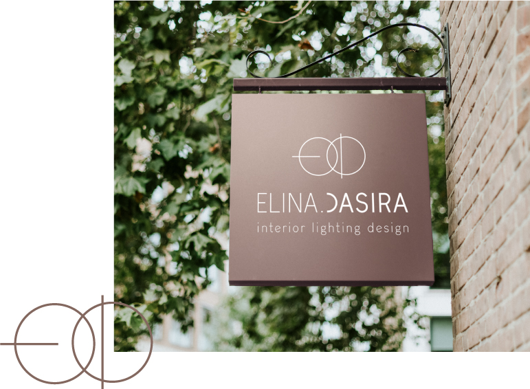 Simple minimal logo design and sign for interior designer Elina Dasira. By The Blank Sheep.
