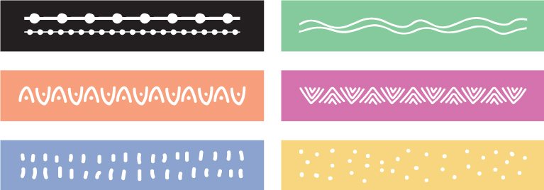 Color palette and patterns for Nutriskin's cosmetic line packaging design. By the Blank Sheep.