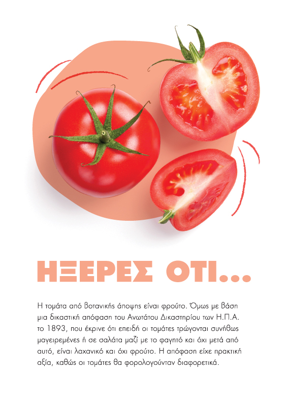 Planner's page layout - Fun facts about vegetables (here tomato). Concept and design by The Blank Sheep.
